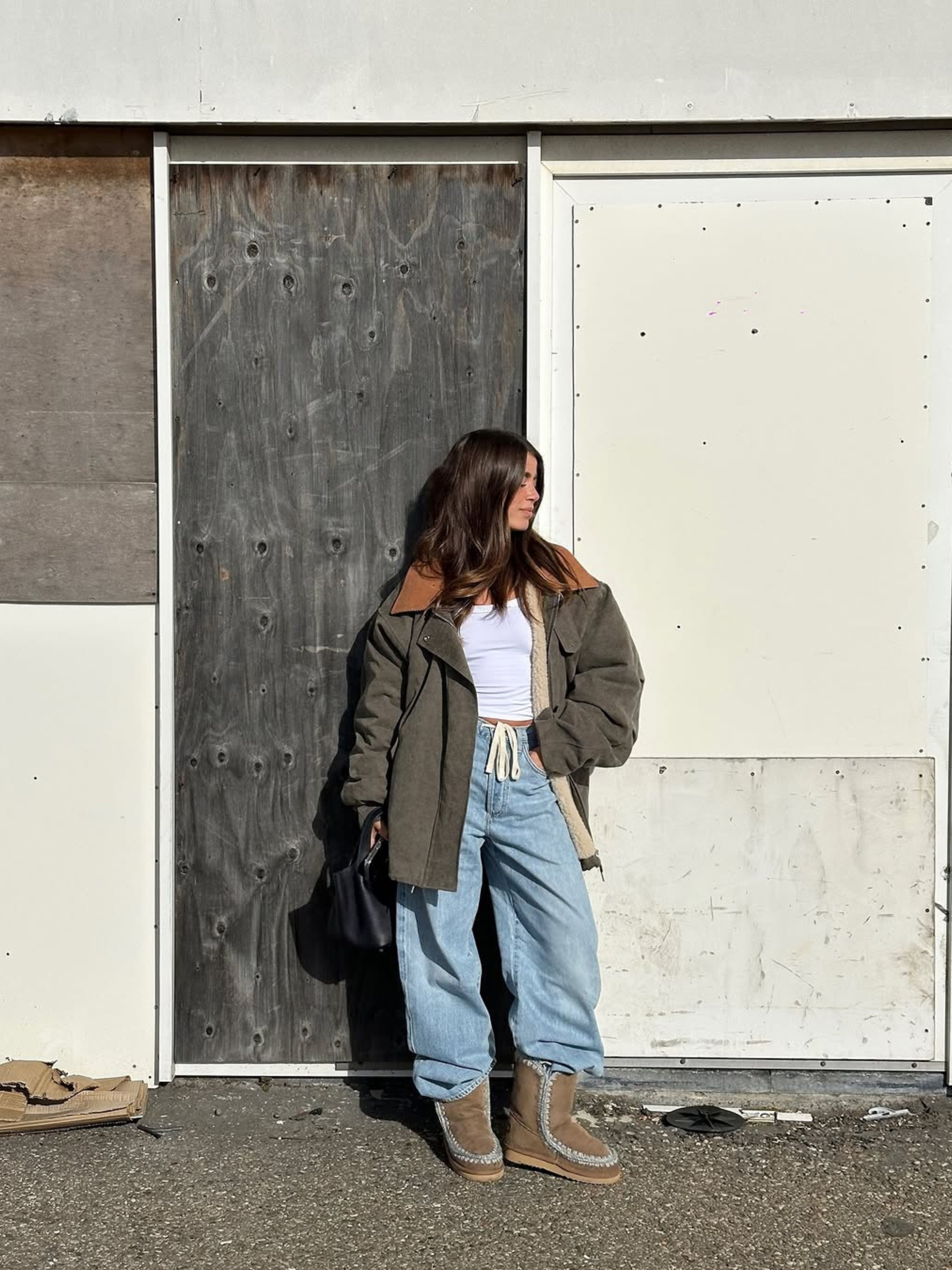 Contrast Collar Oversized Workwear Jacket