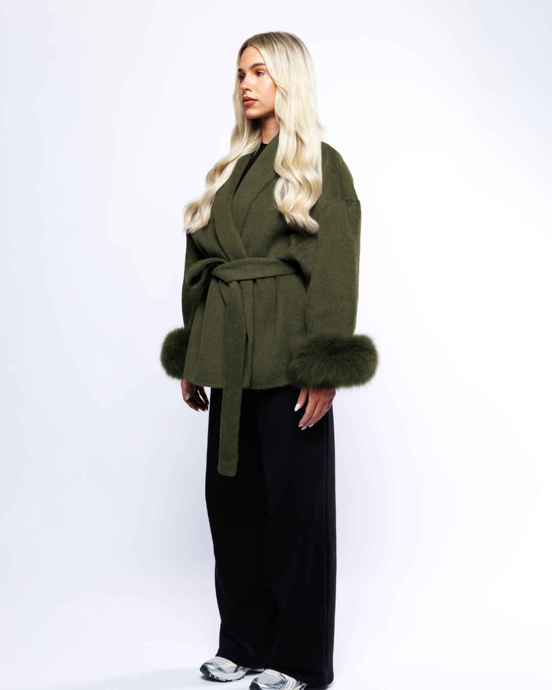 Velvet Blazer with Bow – Green