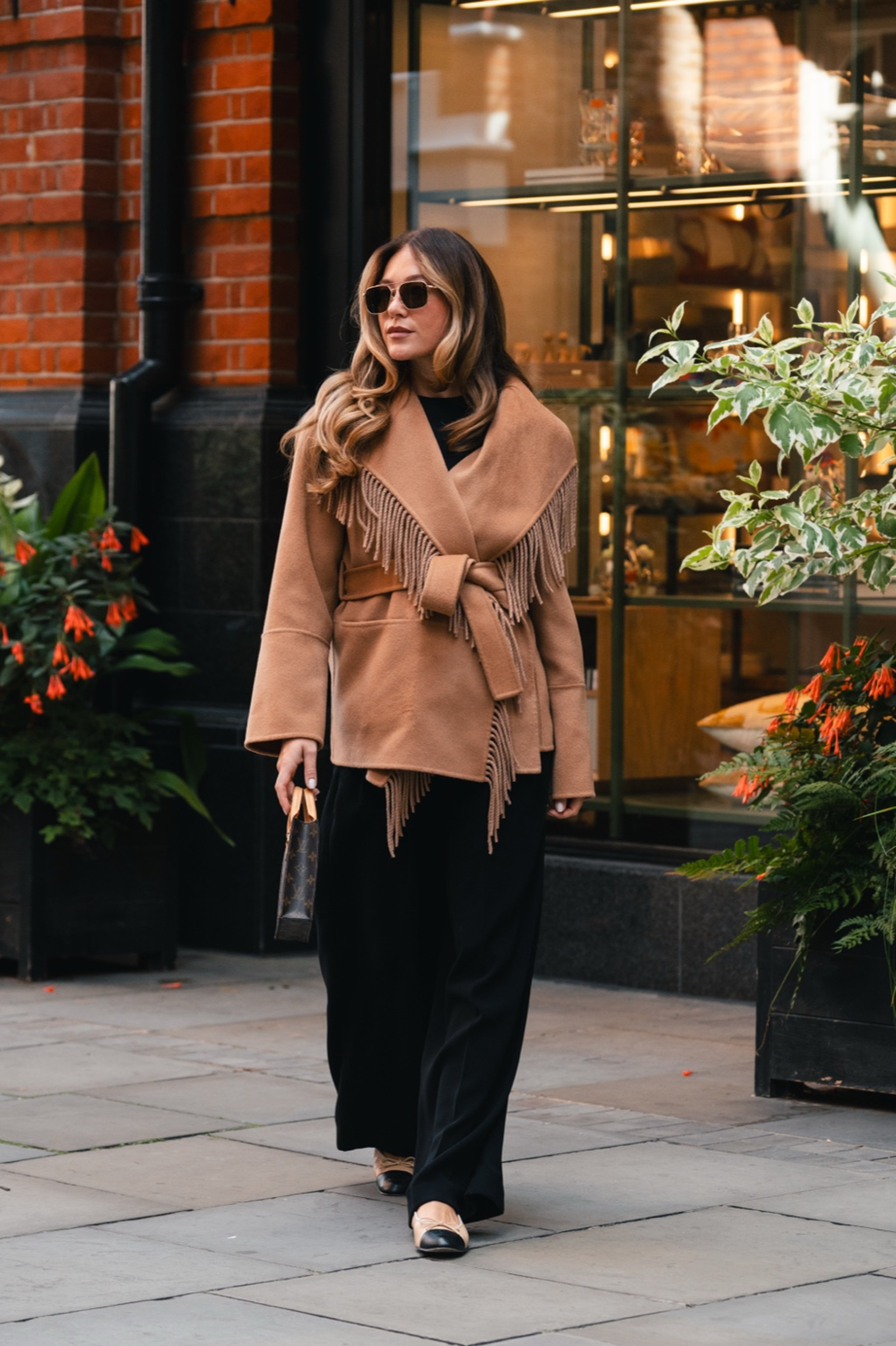 Amara Fringe Wool Wrap Coat