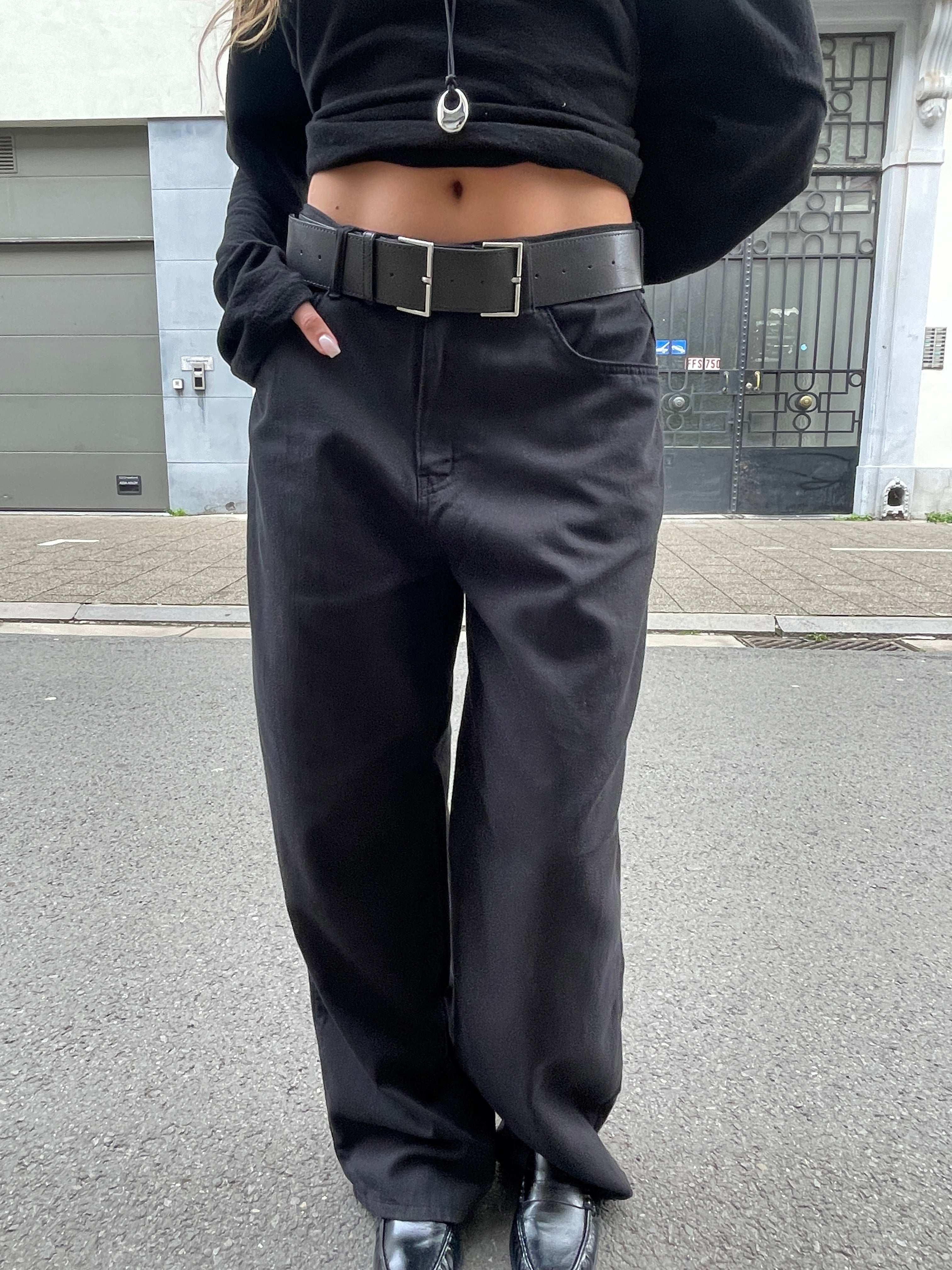 Baggy Wide Leg Pants Black