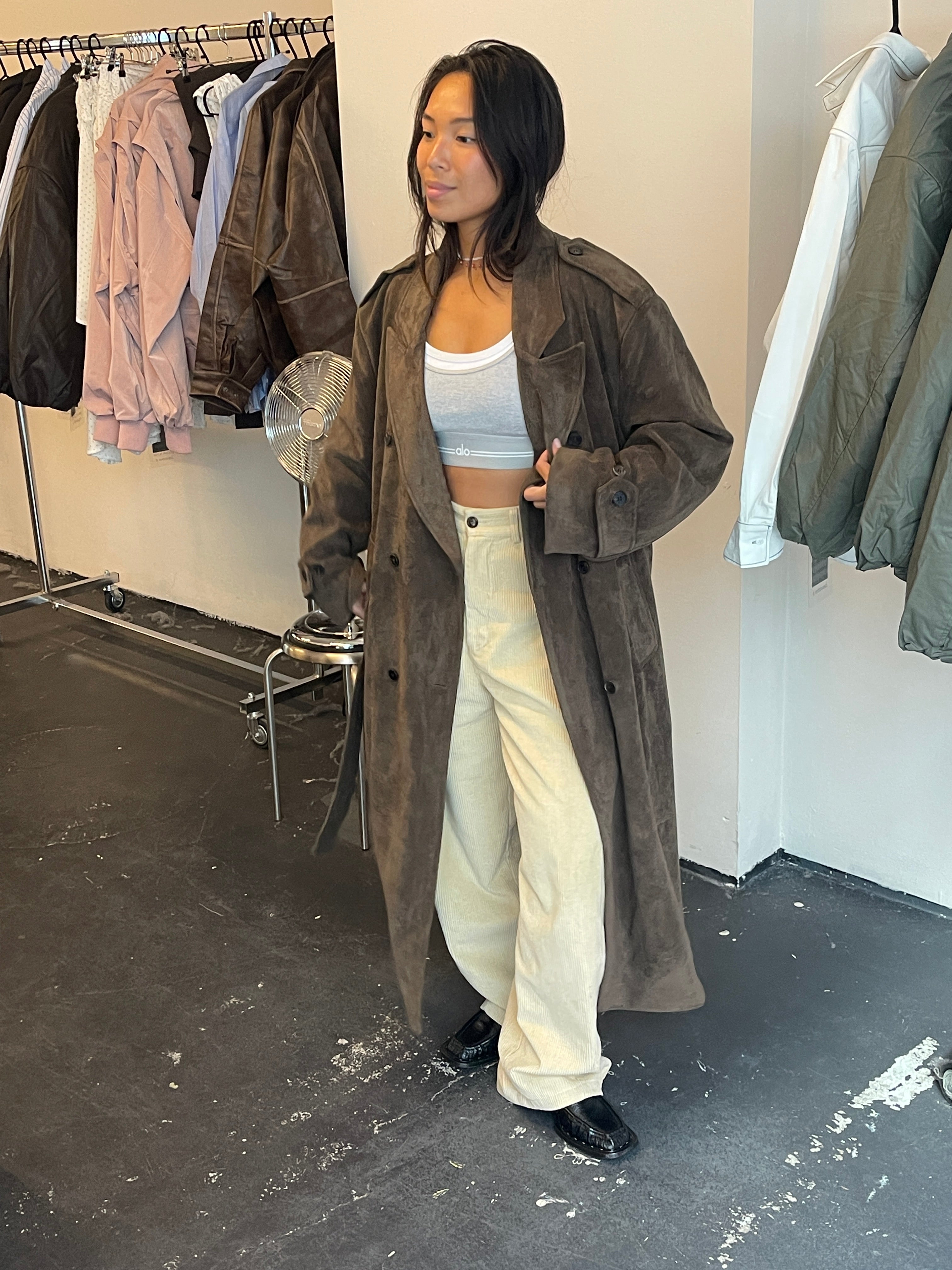 Trenchcoat Suede Dark Brown