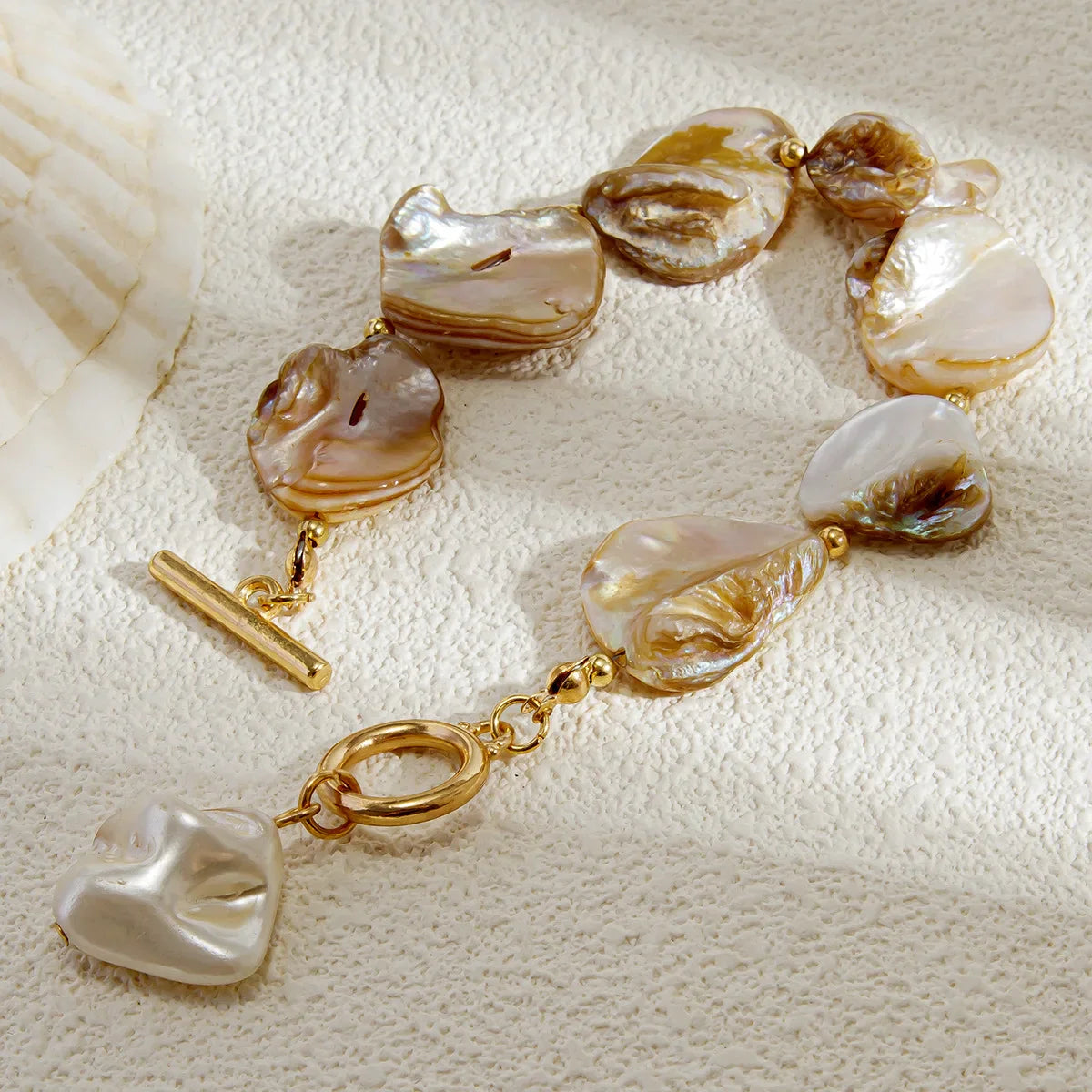 Iridescent Shell Charm Bracelet