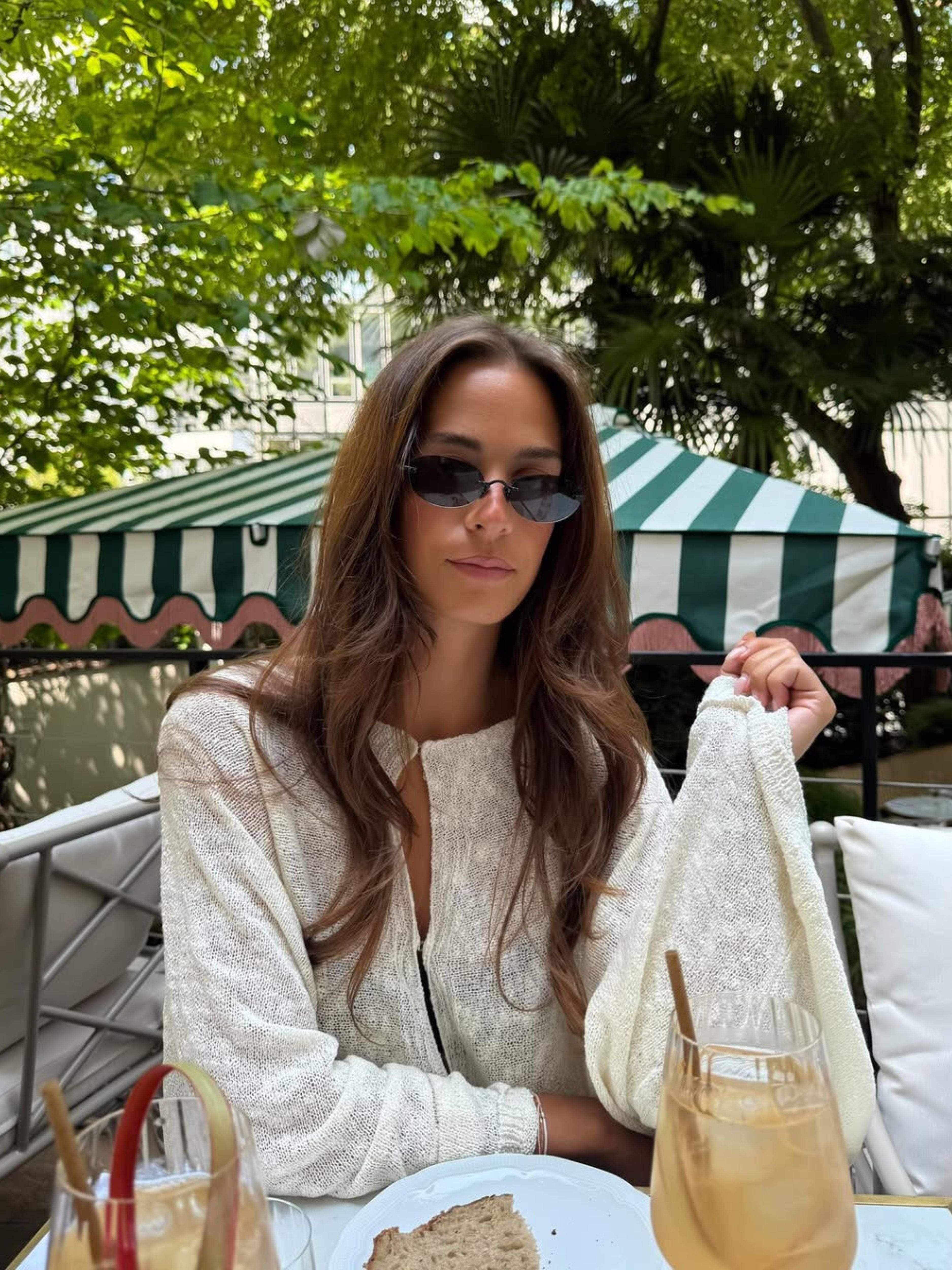 Cloud Knitted Open Style Cardigan Cream