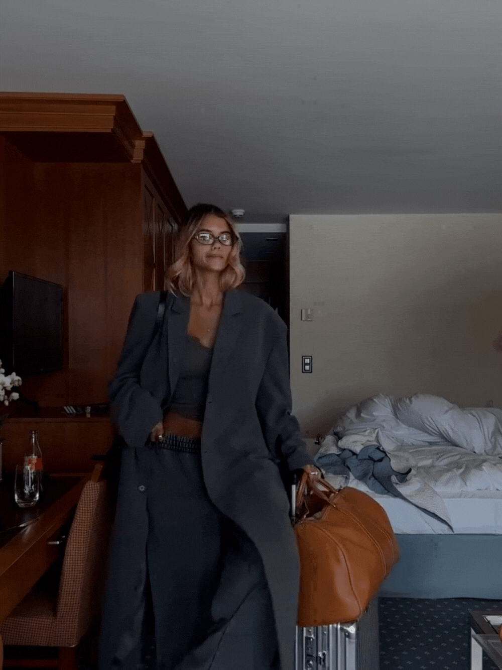 Enna Buttoned Long Coat Grey