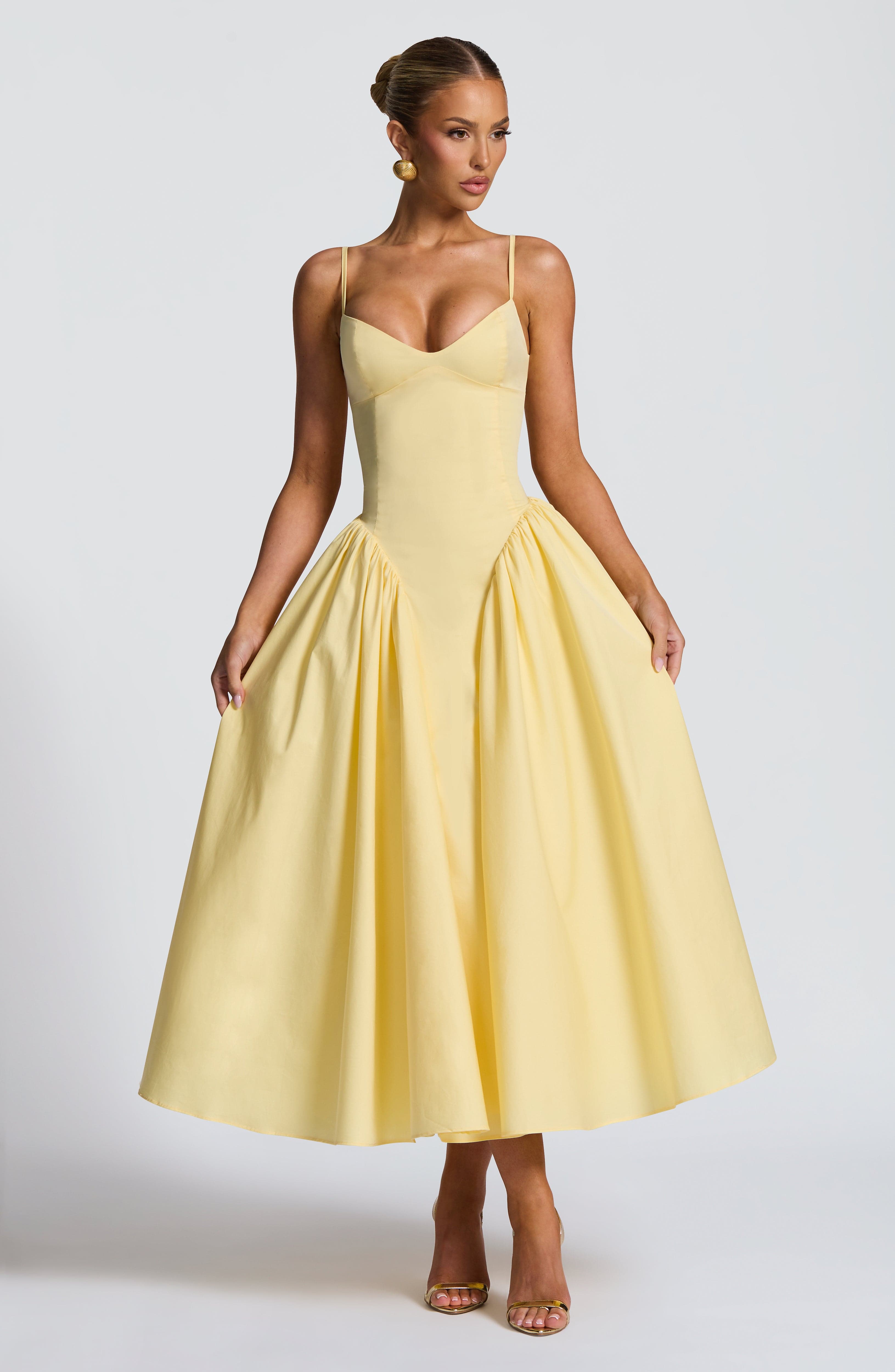 Emerson Midi Dress - Lemon