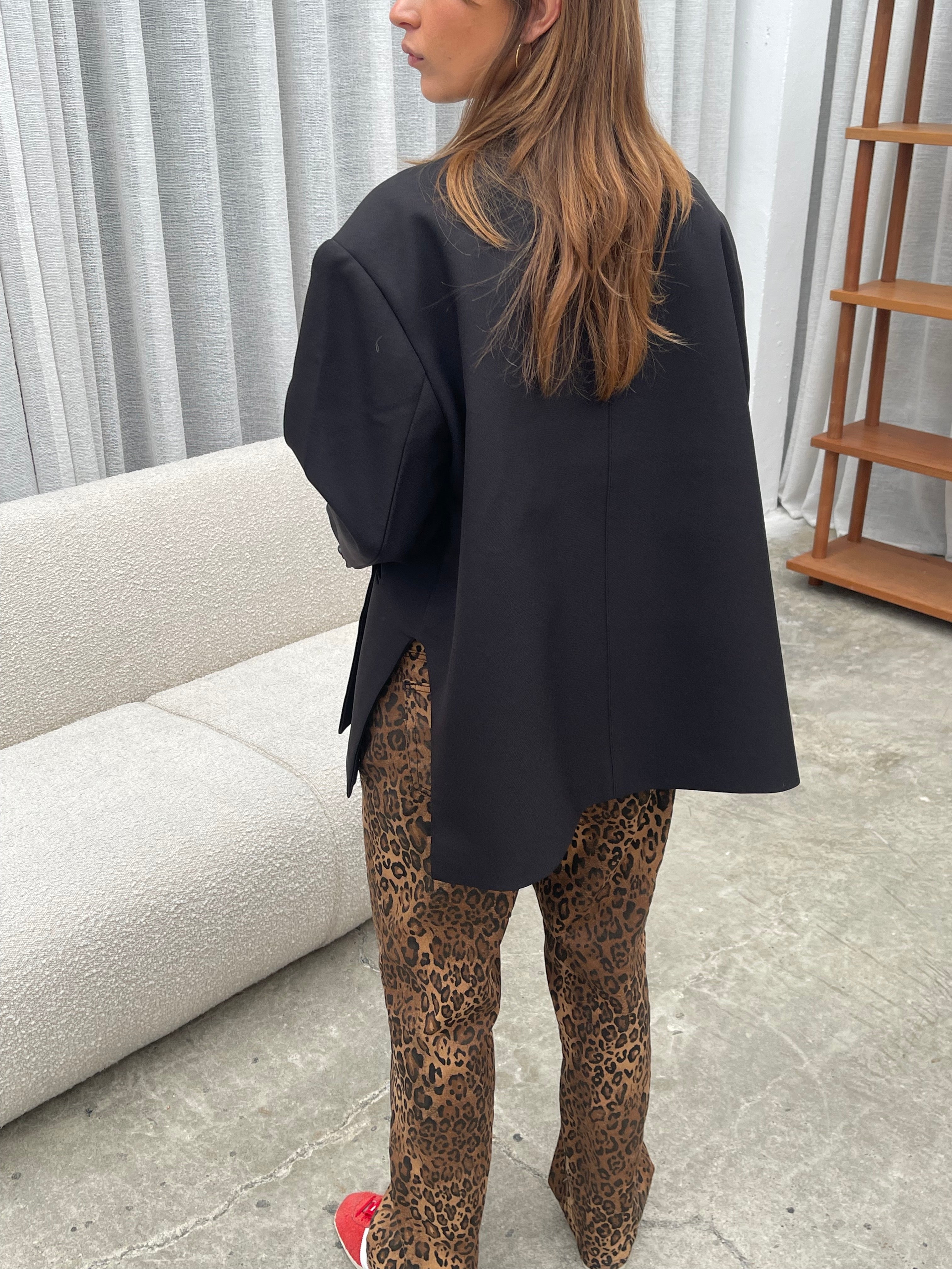 Oversized Side Slit Blazer Black