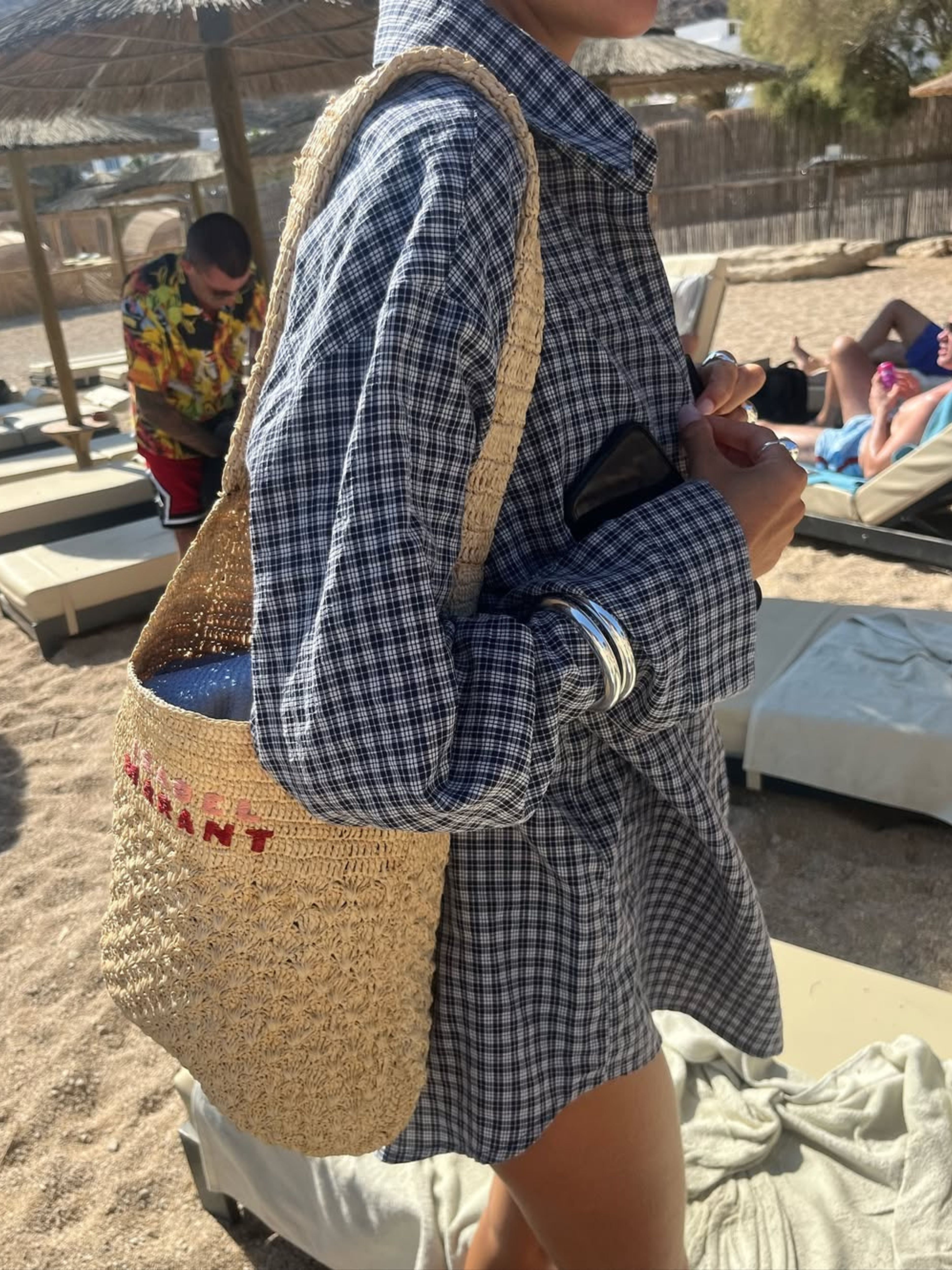 Oversized Checked Shirt Navy